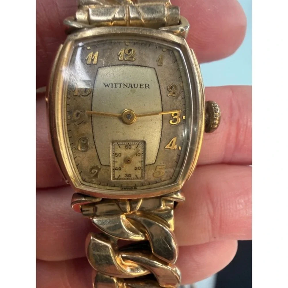 Vintage Wittnauer Swiss Manual Wind Watch 10K RGP‎ Sub Seconds Runs Vinta